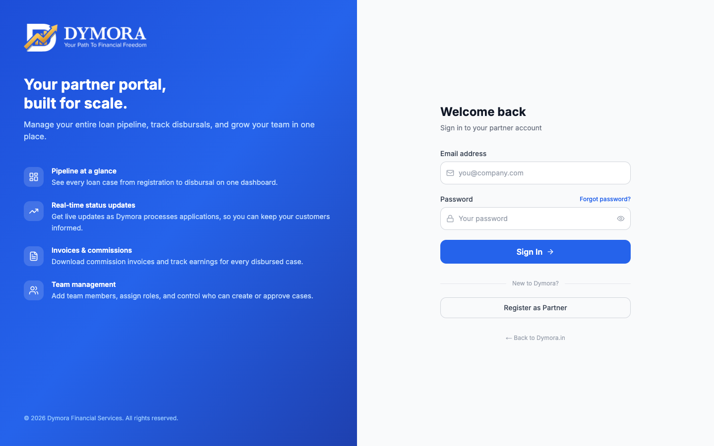 Sign in page
